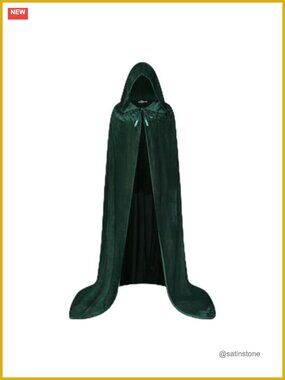 Velvet Hooded Cape Cloak Halloween Costume Unisex